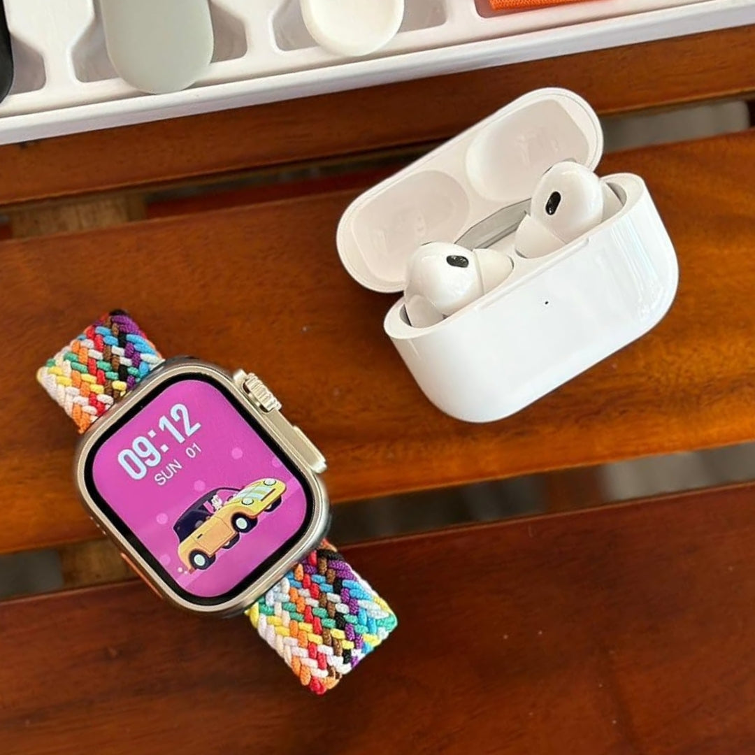 I20 Ultra Smart Watch With Airpods pro & 7 Straps
